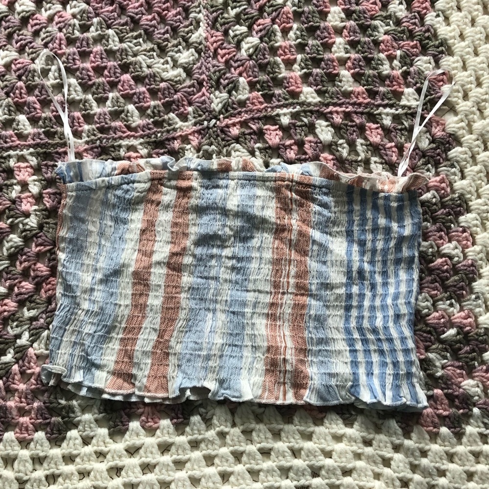 Cotton Candy smocked Tube Crop top